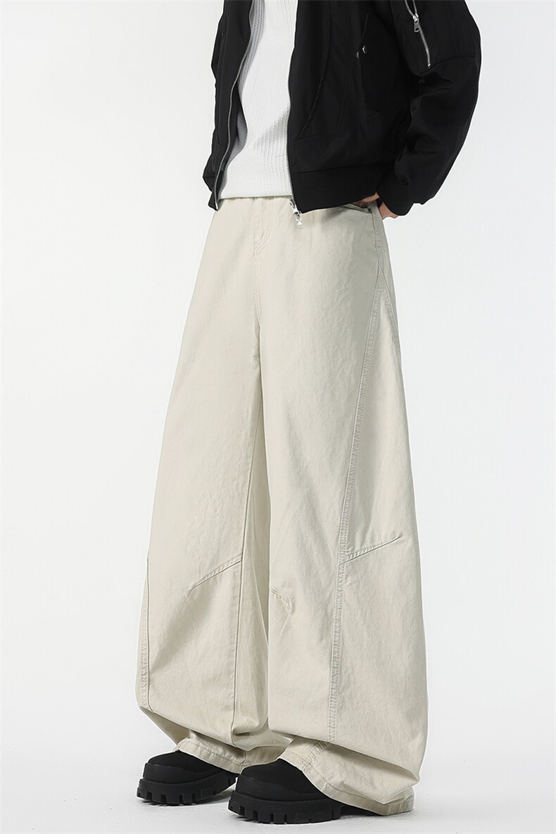 8XL-M工装裤男秋季日系男直筒宽松阔腿休闲弯刀裤子男K9177P65,男装工装外套,电商D206-1