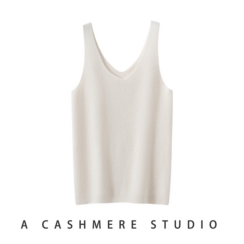 前后两面穿~100%纯山羊绒吊带背心女针织毛衣内搭外穿打底衫秋冬，女装羊绒衫，轻暖羊绒