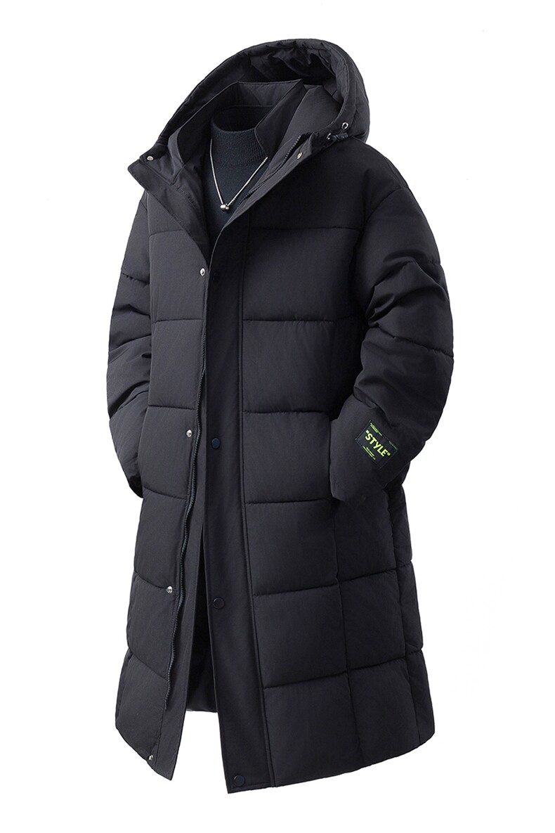 港风袖子字母中长款横条大码M-5XL连帽棉衣男外套男8719P135控188,男装棉衣,星座227-7