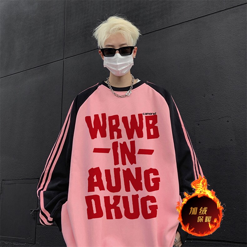 抖音得物供货提供视频秋冬重磅美式宽松织带圆领卫衣0717,男装卫衣,电商A486