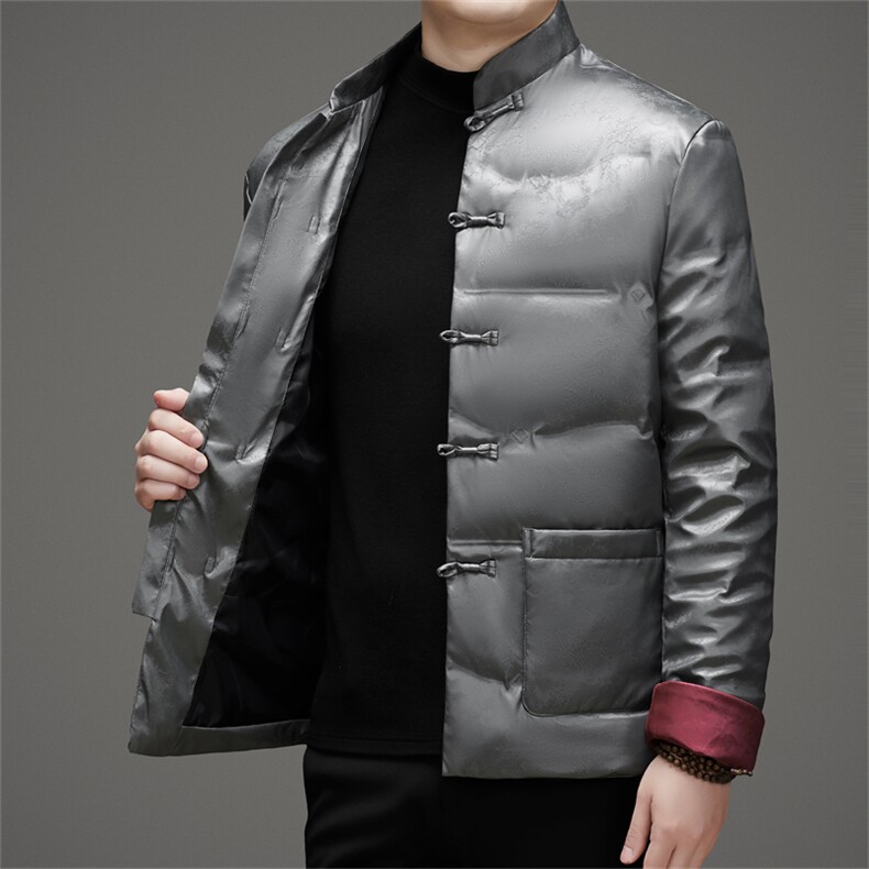 唐装90绒羽绒服男复古盘扣风羽绒服外套中式唐装TR2815-P190,男装羽绒服,星座1105-3