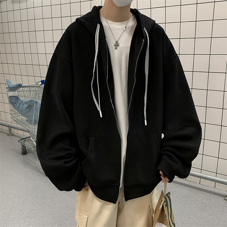 A986-P52春秋季港风开衫夹克外套男士潮流百搭连帽卫衣宽松上衣,男装夹克,星座512-6