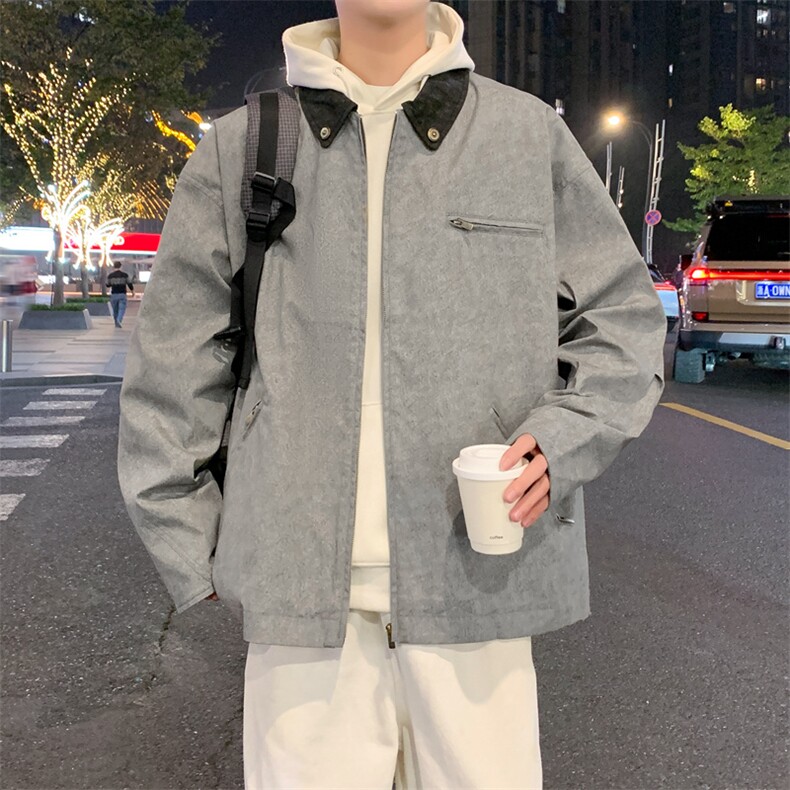 水洗扎染工装翻领夹克男春季新款外套情侣款A406JK3507特P85,男装夹克,星座309（原A406）
