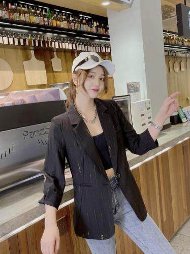 现货夏季新款棉麻修身薄西服，女装，韩衫衣社