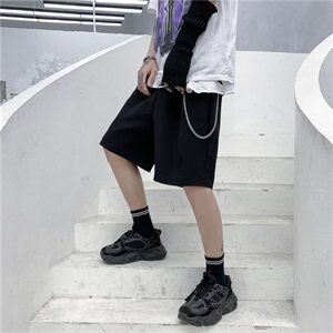 21年夏中性短裤男中裤冷淡风暗黑系五分裤男休闲裤韩版K2005 P30图片
