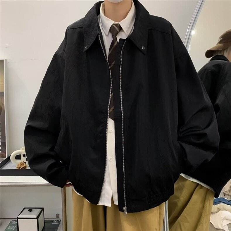 美式复古高街夹克男2024年春秋季新款潮牌宽松棒球服外套图片