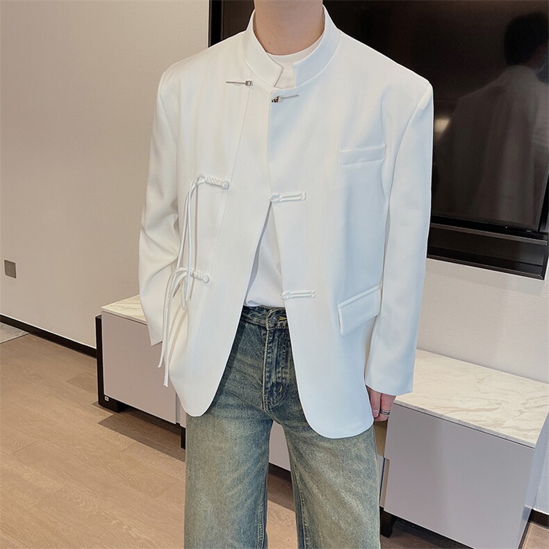 新中式风男装复古金属扣设计痞帅立领西服外套中山装XZ0079P125,男装西服,电商B267