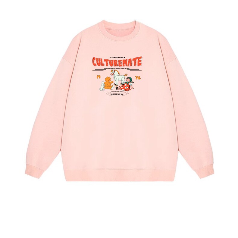 2025年秋季通勤套头长袖时尚百搭通勤简约圆领，女装卫衣/绒衫，花可