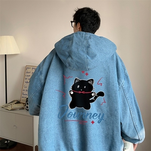 控价158牛仔棉衣男大码加绒羊羔绒牛仔棉服男棉袄 NM53412-P140图片