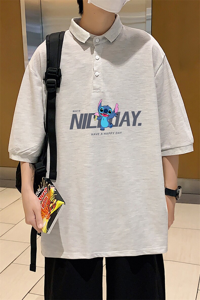 PL57173-P35翻领短袖polo衫男大码胖子半袖t恤男有领保罗衫模特,男装Polo衫,电商A040