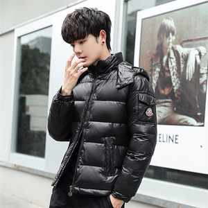 帽子可拆卸短款纯色情侣学生轻薄大码羽绒服男图片
