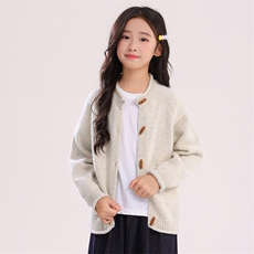 2025年秋季新款百搭男女同款系扣加厚保暖羊毛开衫，童装儿童羊毛衫，宏杨羊绒