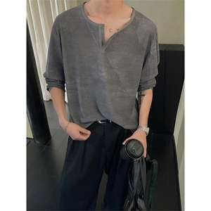 夏季休闲防晒皮肤衣 C6079-TP3558 复古休闲慵懒风扎染上衣男图片