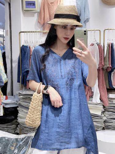 纯苎麻上衣，女装，川哲