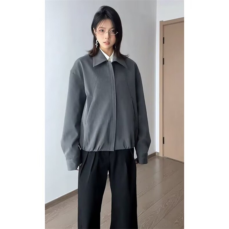 A170-P592025美式翻领夹克男女士外套春季宽松纹理上衣休闲,男装T恤,电商B323A