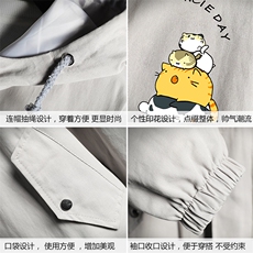 JK41090-P85纯棉连帽夹克男士大码工装夹克男外套男网格挂拍，男装夹克，电商A040A