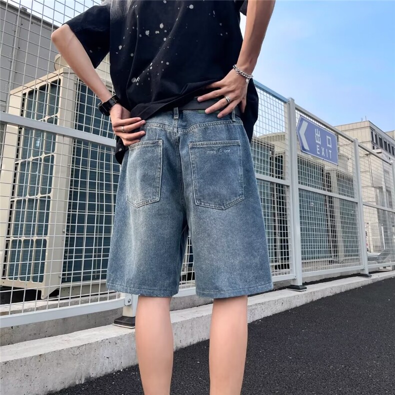 2024美式牛仔裤男款春季短裤潮M2062P38,男装牛仔裤,星座1116-2