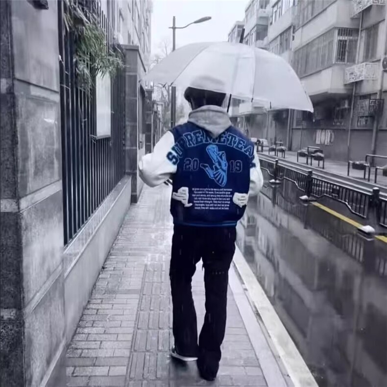 美式棒球服外套男春秋季新款洋气立领设计感宽松学生夹克上衣,男装夹克,四季星座505