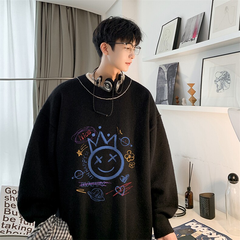 控78假两件毛衣男大码加绒针织衫男毛线衣M80180-P55加绒P70,男装针织衫/毛衣,电商A040