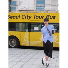 CS22-P45夏季新款简约学院风短袖衬衫潮流宽松休闲百搭衬衣，男装T恤，电商B327