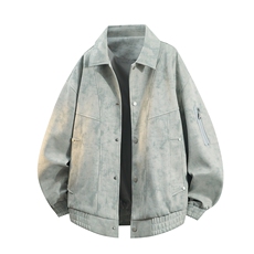 秋季新款翻领大码夹克翻领男女宽松痞帅潮流外套A436-2532-P75，男装夹克，电商A436