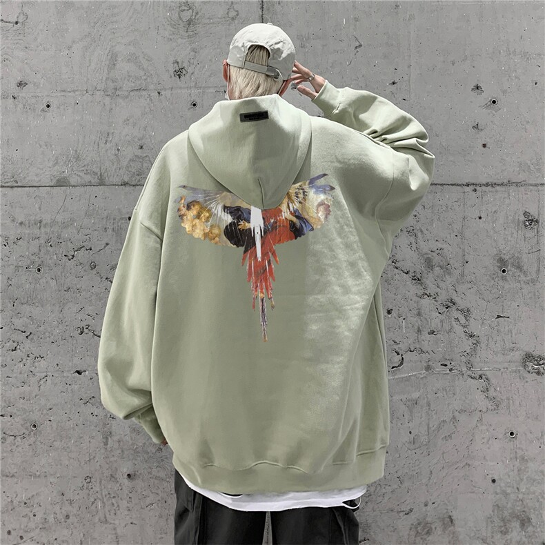 供抖音丶重磅高品棉350克排扣连帽翅膀卫衣LW6099-特p58控78,男装卫衣,星座508（原C305）
