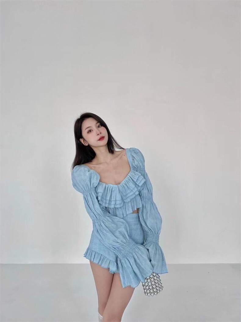 方领三色套装，女装职业装，HE
