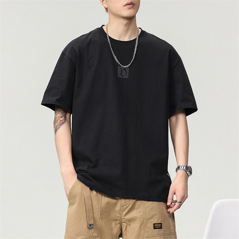 宽松微落肩款短袖前幅绒面发泡立体印花T恤A329-T8015-P48,男装T恤,电商A329