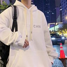 秋冬港风ins连帽卫衣男加肥加大码大码男装外套男女凹凸反光印花，女装短外套，星座909-2（原星座717-2）