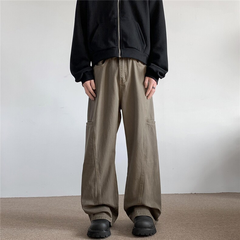 xz905-2-Z026#P65(控98）美式复古宽松阔腿休闲牛仔裤,男装牛仔裤,星座905-2