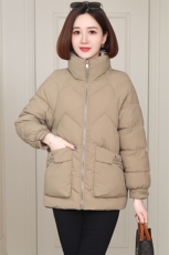 2022时尚休闲立领中年宽松秋冬棉衣外套女，女装棉衣/棉服，雪樱依海