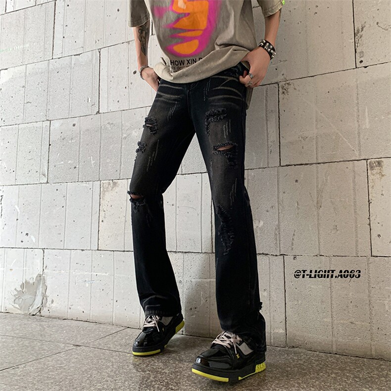 夏季美式高街ins小众破洞牛仔裤货号K755P6588,男装牛仔裤,电商A063