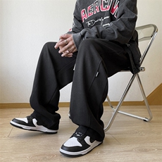 日系宽松直筒垂感运动裤男秋季潮牌卫裤阔腿休闲裤K7367-P30，男装休闲裤，星座512-3