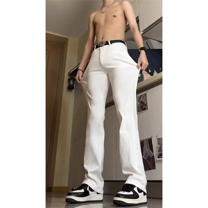 美式高街痞帅潮牌微喇牛仔裤男显瘦弯刀修身直筒裤513ACK2706P33图片