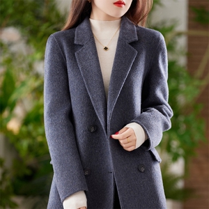 加厚牦牛绒羊毛呢子毛呢外套毛呢外套2025秋冬女中款双面羊绒大衣图片