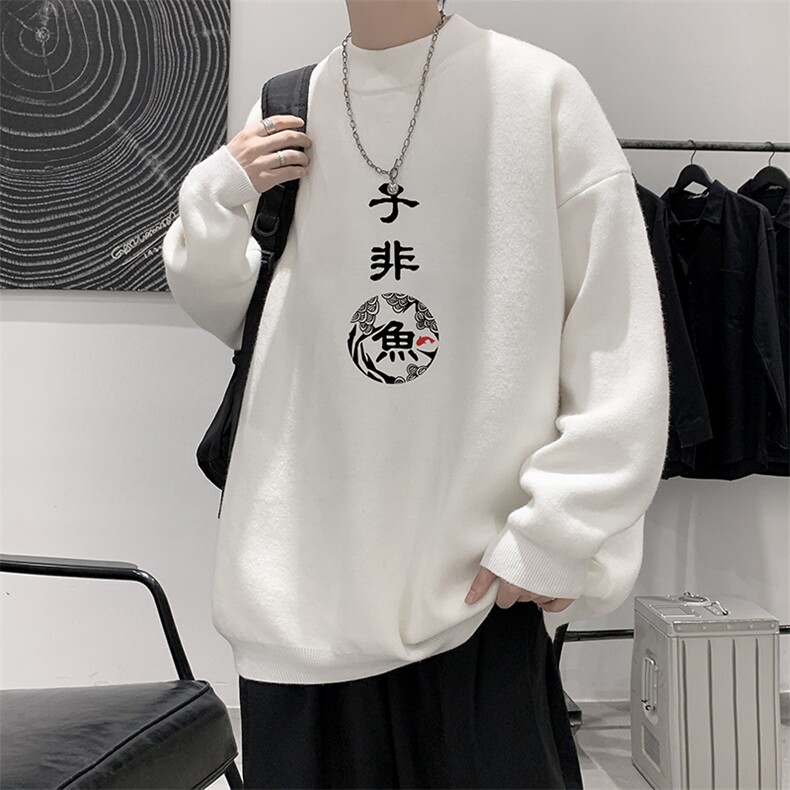 控68半高领毛衣男士大码针织衫男毛线衣男 M18070-P45 加绒款-P65图片