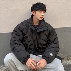 1定制面料棉衣男港风半高领棉服男外套男8707P125控168，男装棉衣，星座226-2