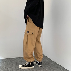 工装裤男潮牌宽松直筒两穿抽绳束脚休闲运动阔腿裤男K013-P45，男装休闲裤，星座308B-1