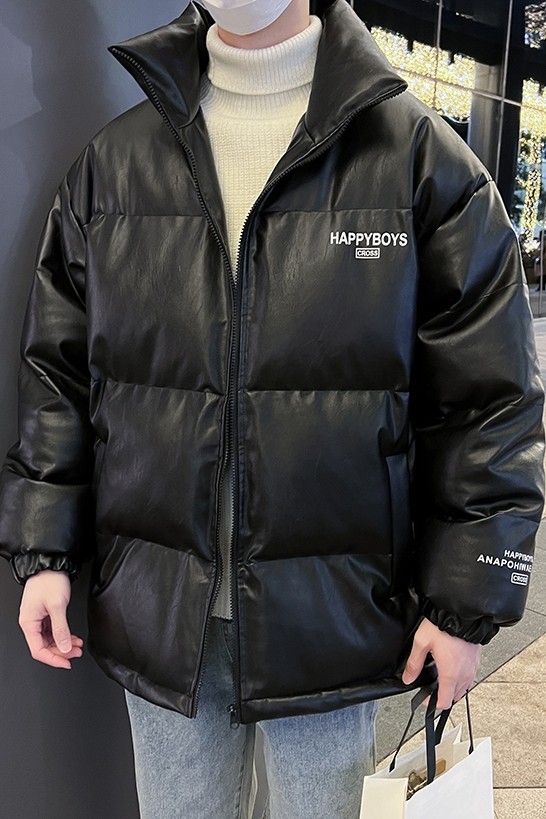 新款立领pu皮印花衣男秋冬季加厚面包服外套保暖服MY613-P115,男装棉衣,星座505-3