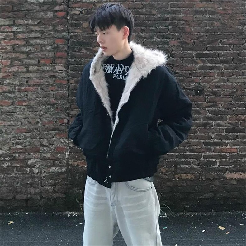 现货美式复古解构裁片设计加绒外套男女宽松休闲座山雕夹克潮,男装夹克,星座218-1（原230）