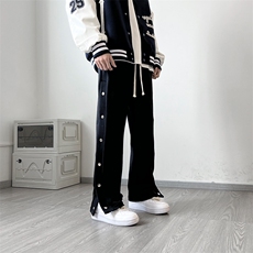 排扣裤子男春卫裤休闲裤长裤高街运动裤ins潮XZ211-1-K2310-P65，男装休闲裤，星座211-1