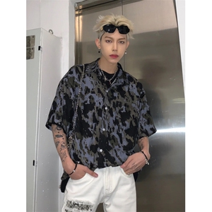 现货！！扎染垂感衬衫设计感小众高级感短袖衬衣R3001-P40图片