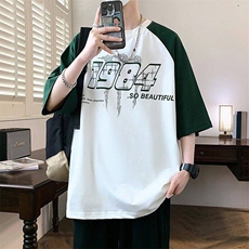 25162-特P40夏季休闲时尚T恤男短袖打底衫青少年潮牌印花T恤，男装T恤，电商D310B
