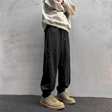 k1067-p35-限价49.9现货港风中性大码卫裤束脚，男装休闲裤，星座116