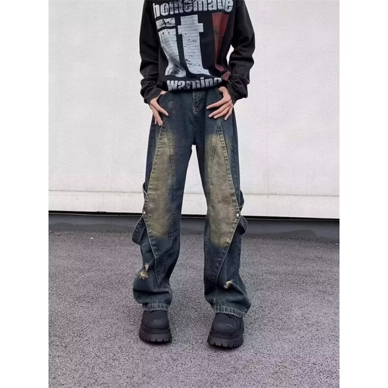 1506-1/K88121/P53美式高街裤子男新款宽松直筒裤牛仔裤长裤,男装牛仔裤,星座1506-1