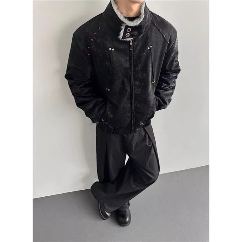 1506-1/MS50461/P144美式蟒座山雕红色外套潮牌街头夹克男士加绒，男装夹克，星座1506-1