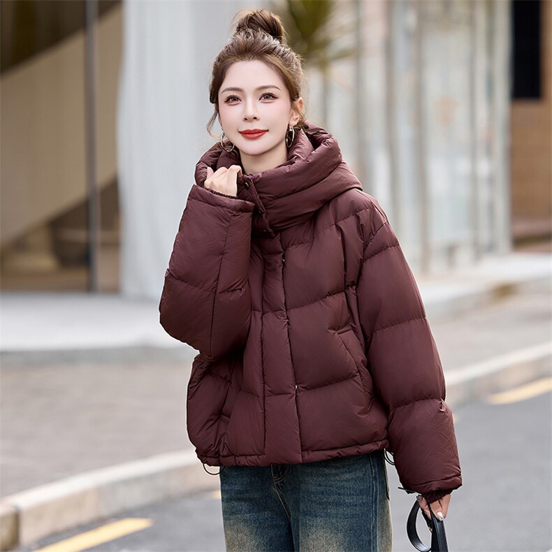 白鹅绒羽绒服女短款小个子冬季2024新款高级感超好看加厚高端,女装羽绒服,美沁