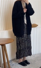 开衫女中长款V领秋冬慵懒软糯休闲宽松保暖针织衫，女装羊毛衫，纳慈羊绒