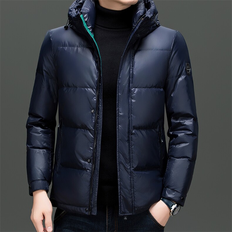 冬季白鸭绒加厚羽绒服短款连帽休闲保暖防寒面包服外套面男装,男装羽绒服,钱塘6003（原4033）