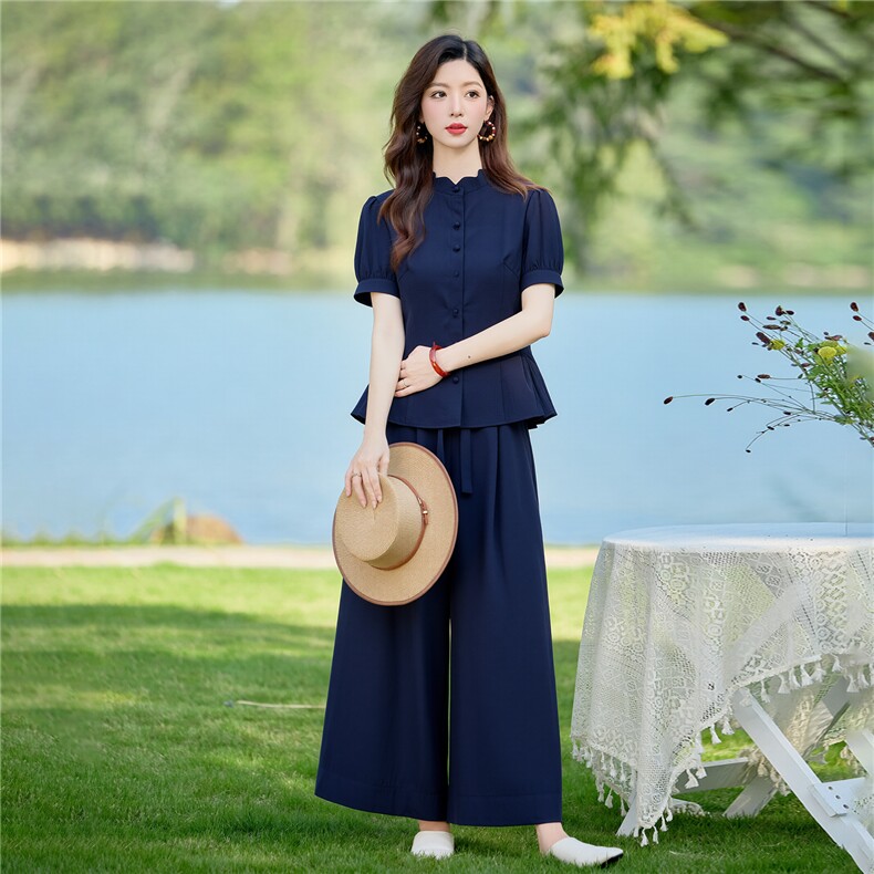 巨好看的夏装套装女2026新款洋气减龄时尚休闲阔腿裙裤两件套,女装套装/套裙,水衣源